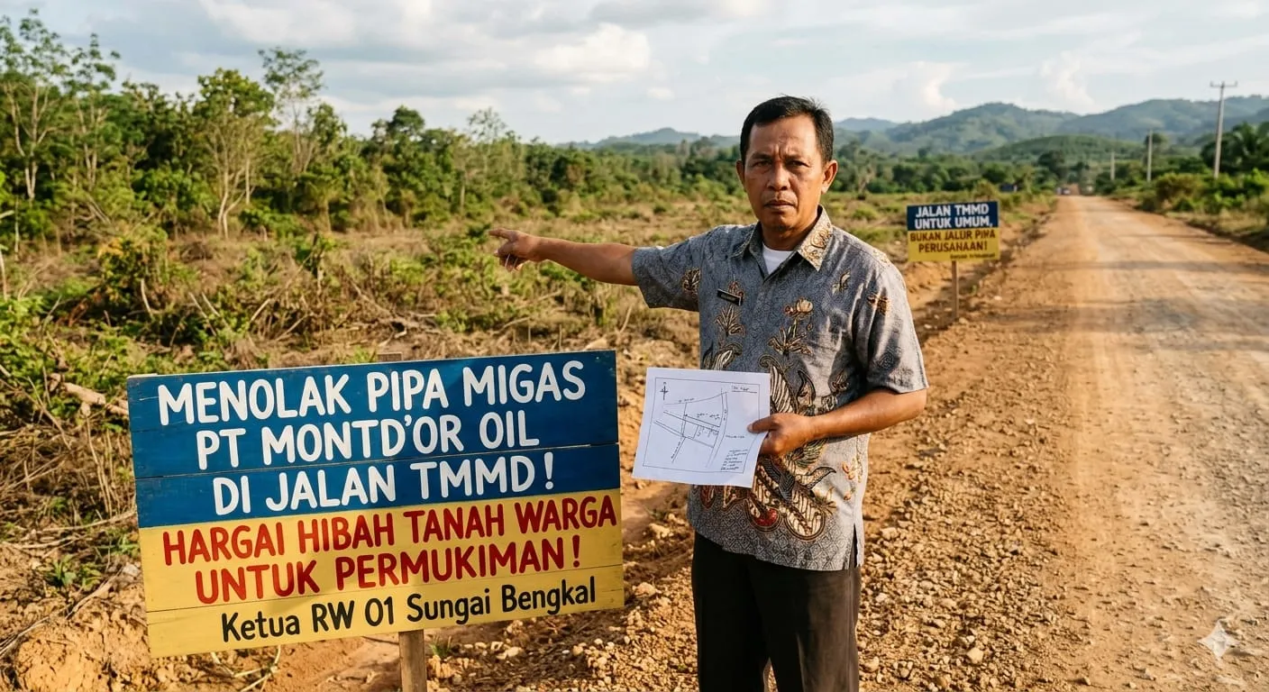 Ketua RT Sungai Bengkal Tebo Tolak PT Montd'or Jalur Pipa Migas