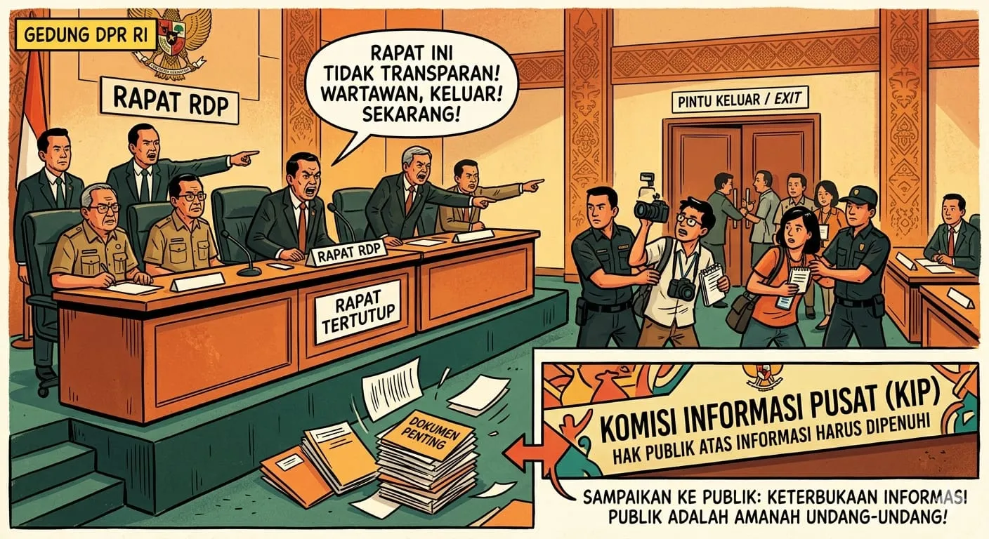 Rapat RDP di DPR Tidak Transparan, Wartawan di Usur, KIP : Jangan Timbulkan Kerugian Publik
