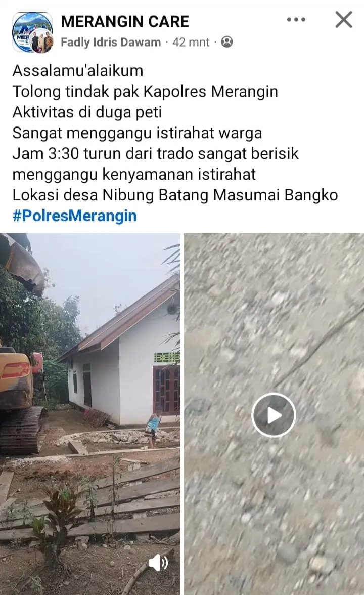 Viral...Warga Nibung Minta Kapolres Merangin Tindak Trando Gangung Jam Istirahat