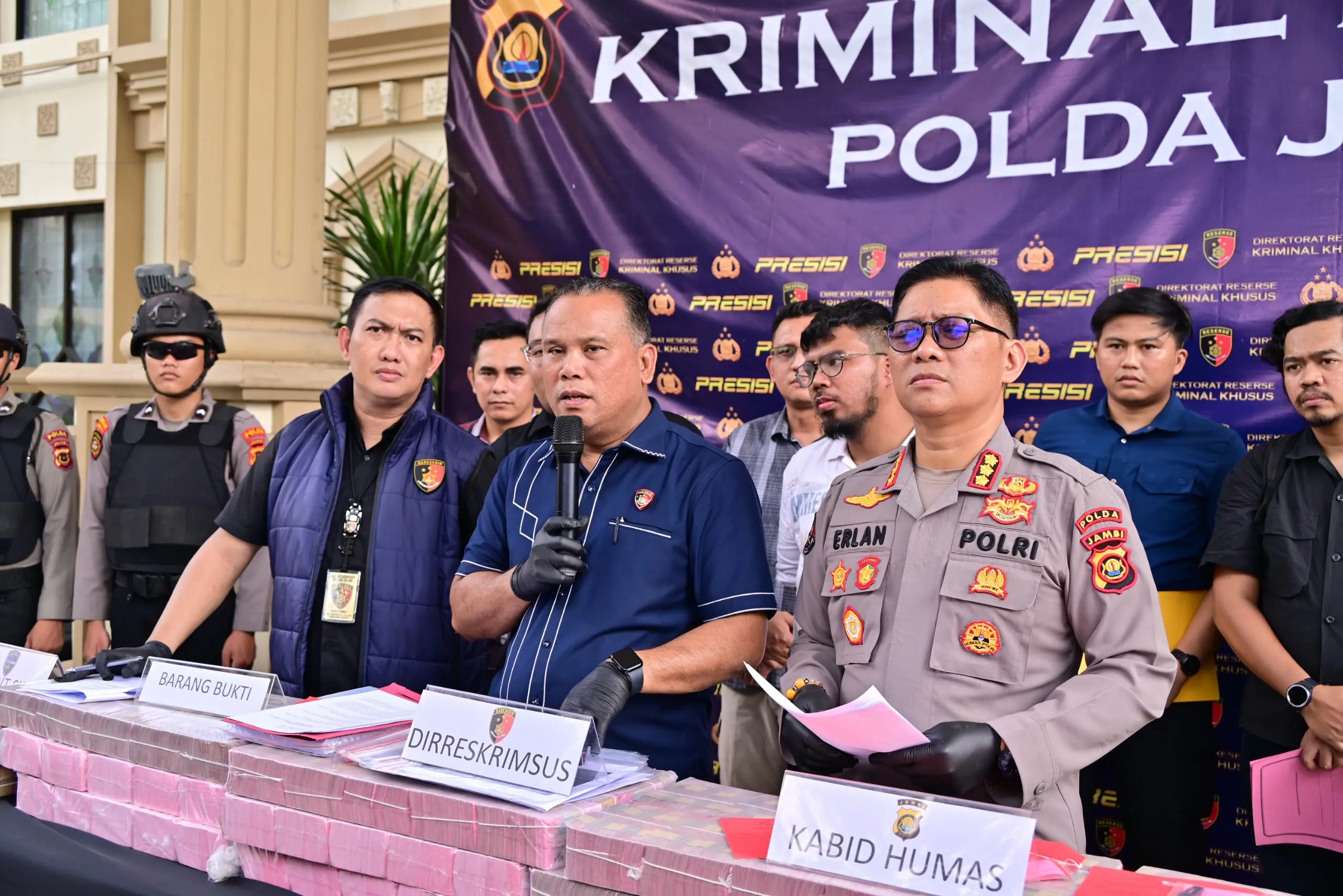 Ditreskrimsus Polda Jambi Ungkap Pembobolan Bank Jambi Rp144,82 Miliar, Tiga Tersangka Diamankan