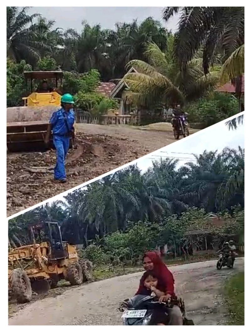 Tampak Pihak PT Sgn yang tersebar ke medsos melakukan perbaikan jalan desa Bungo Antoi