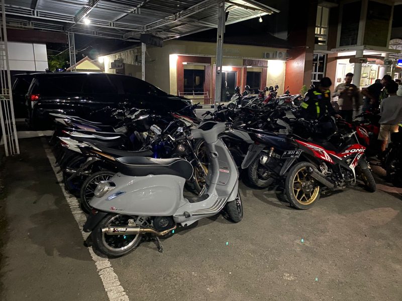Sejumlah sepeda motor yang berhasil diamankan Polres Pamekasan dalam mengantisipasi balap liar selama bulan ramadhan, Selasa (4/3/2025).