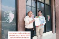 Pengacara Dede Riskadinata Dampingi Ketua AJT Bas R Membuat Laporan Polisi di Polres terkait pelecehan Profesi Wartawan Merangin 