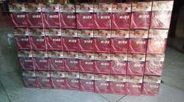 Tumpukan rokok ilegal merek Nice.