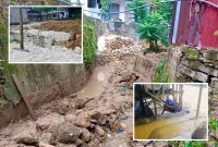 Kegiatan penimbunan sungai di desa Waru Barat mengakibatkan banjir.