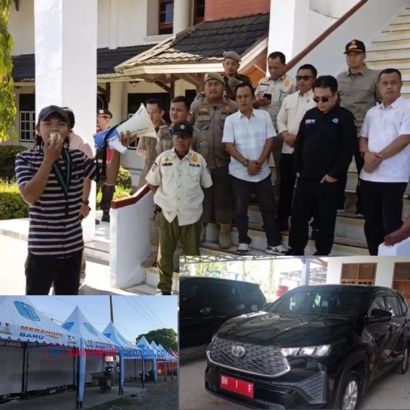 Mahasiswa saat melakukan aksi depan gedung DPRD 