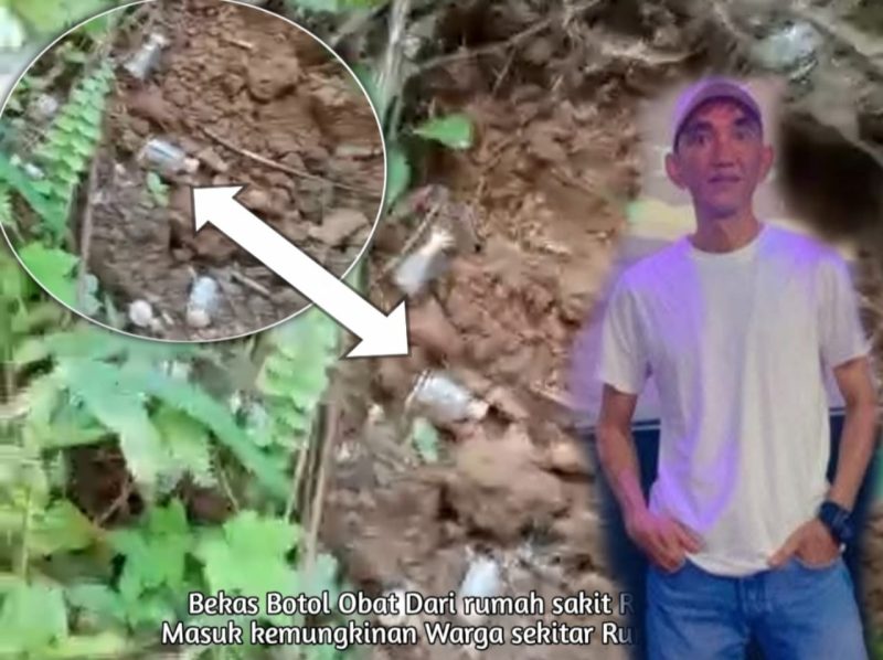Ketua F-BPM Masroni dan bekas obat obatan Rs Raudah masuk pemukiman warga 