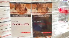 Dua Kemasan yang berbeda dari rokok ilegal YS Pro Mild