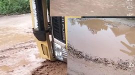 Kondisi jalan Desa Lubuk Napal Kecamatan Tabir 