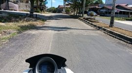 Tampak jalan sesudah di perbaiki dinas PUPR Merangin yang dianggarkan 5 ratus juta melalui swakelola 