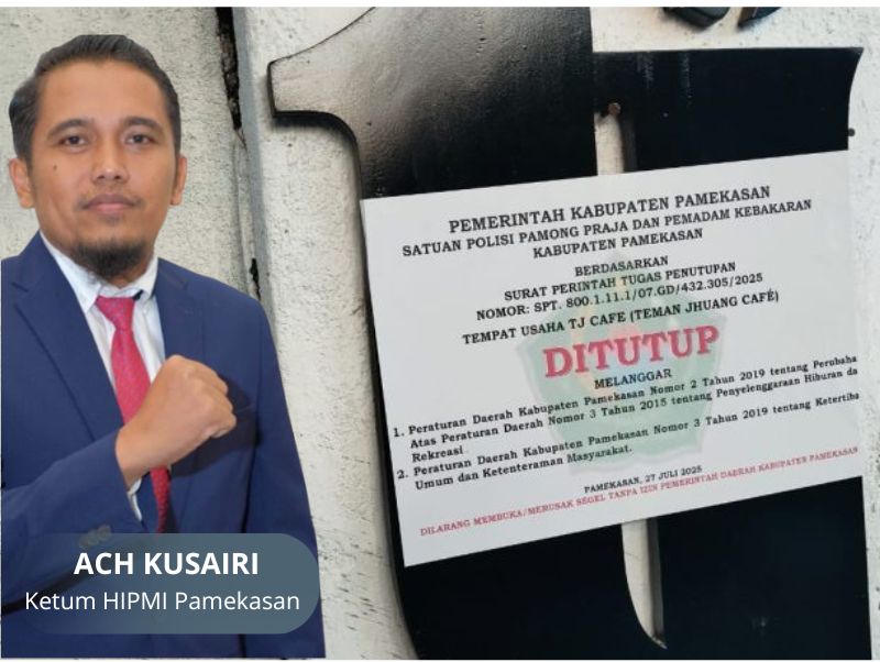 Ketum HIPMI Pamekasan, Ach Kusairi menyoroti tindakan penutupan Teman Jhuang Coffe.