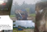 Tampak berapa kegiatan peti dan jalan petani sawah rusak hingga lumbung padi masyarakat setempat terancam tidak ada lagi