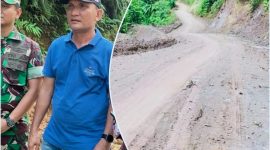 Bupati Sarolangun, H Hurmin,.SE saat Meninjau Pembukaan Jalan dari Bathin Pengambang- Dusun Sekaladi 