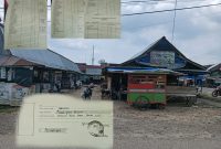 Tampak foto keberadaan kios pasar rantau panjang didepan kantor Lurah pasar