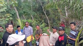 (PS) Hakim PN Tebo cek lokasi tanah yang disengketakan oleh penggugat dan tergugat di desa Sukadamai/foto: dok jambiprima.com