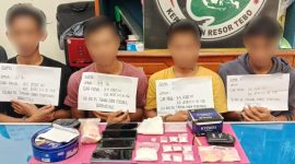 Poto tersangka narkoba saat diamankan polisi tebo