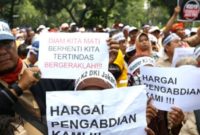 Foto ilustrasi honorer gelar aksi demo 