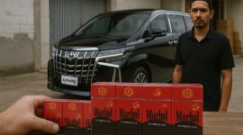 ilustrasi: pemilik rokok marbol dengan mobil mewahnya