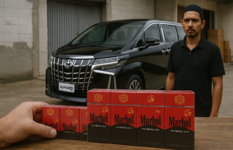 ilustrasi: pemilik rokok marbol dengan mobil mewahnya