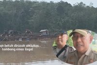 Tampak kegiatan tambang ilegal merusak aset pemerintah wakil bupati sedang cek lokasi