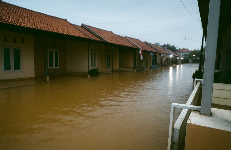 sejumlah rumah tergenang banjir