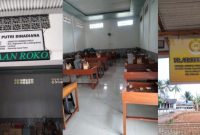 Kolase foto yang menunjukkan dua Pabrik Rokok di Lenteng, Sumenep, Terlihat papan nama PR Putri Dinadiana dan PR Air Bening Jaya