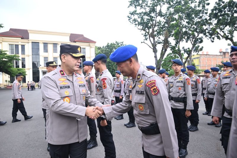 Waka PoldaJambi Gelar Apel Penyambutan 40 Personel BKO Penanganan Bencana Sumbar
