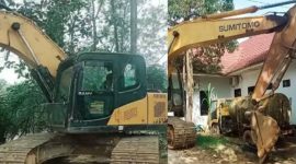 Pol PP Bungo Kodim Bute Amankan dua alat berat hasil tambang Ilegal 