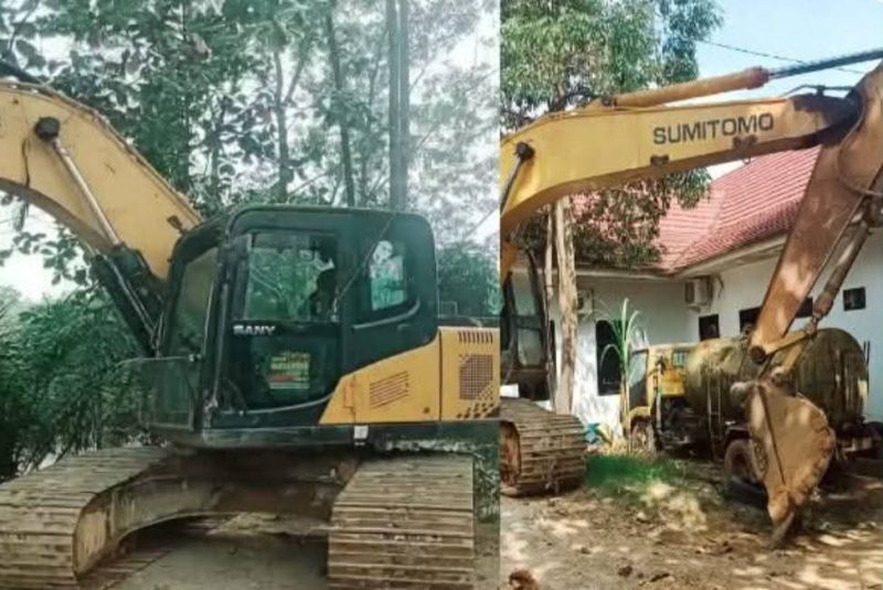 Pol PP Bungo Kodim Bute Amankan dua alat berat hasil tambang Ilegal 