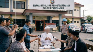 Ilustrasi lora MS memberikan klarifikasi suatu perkara di Polres Pamekasan.