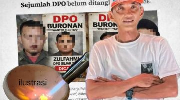 Foto kordinator F-BPM Merangin dan berapa DPO dan ilustrasi Penadah Emas