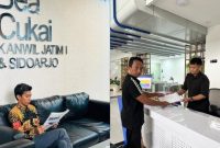 Aktivis Famas-Mahardika menyerahkan surat aksi demo ke Kanwil Bea Cukai Jatim, kamis (23/4/2026).