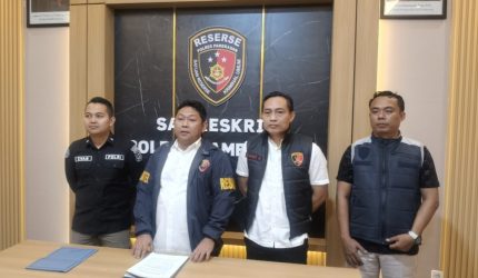 Kasat Reskrim Polres Pamekasan, AKP Yoyok Hardianto, saat konfrensi pers, Rabu (22/04/2026).