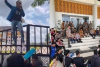 Aksi demonstrasi PMII depan kantor bupati Merangin 